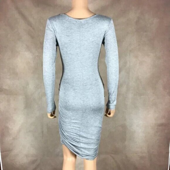 Gray Long Sleeve Bodycon Dress NWT M - Picture 5 of 9